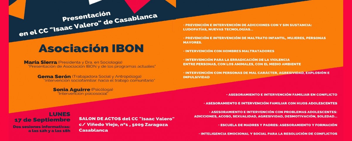 Presentación  Asociación IBON en "Isaac Valero" de Casablanca